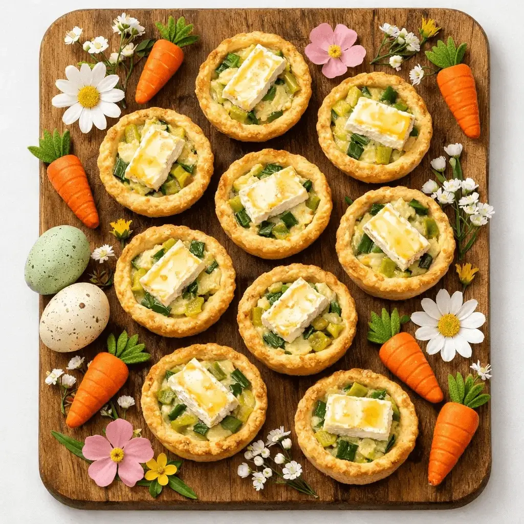 Mini quiches decoradas para a Páscoa