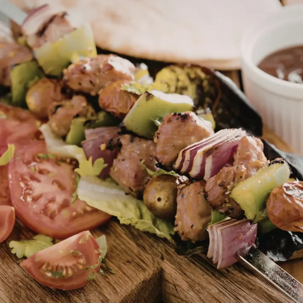 Espetinhos de Carne com Legumes