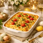 Lasanha de bacalhau cremosa com crosta dourada