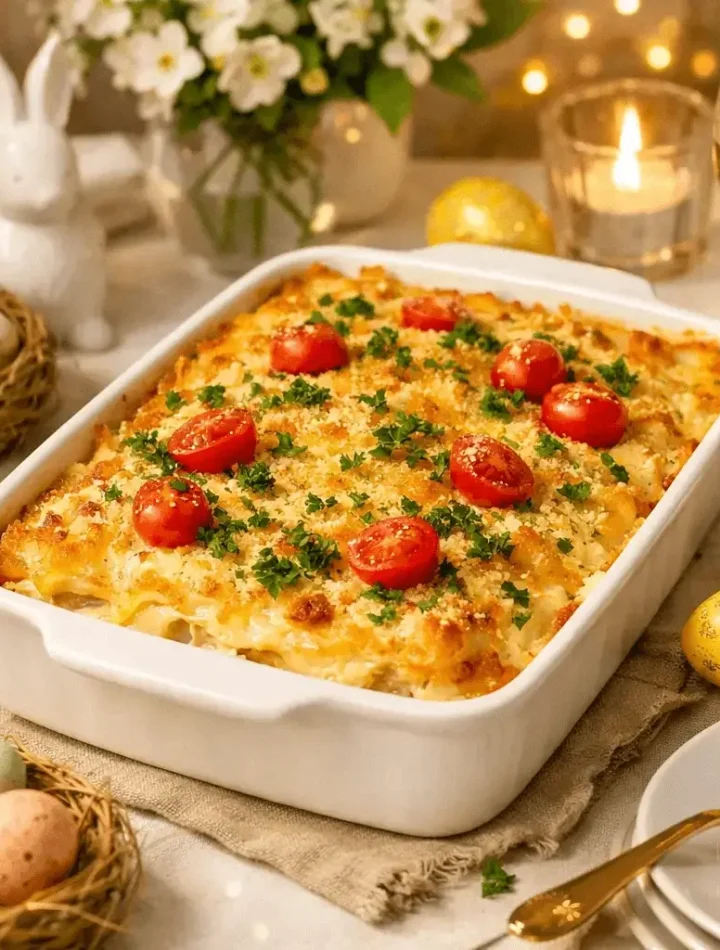 Lasanha de bacalhau cremosa com crosta dourada